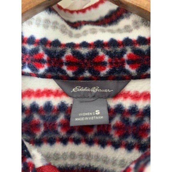 Eddie Bauer Fair Isle Red, White and Blue Sweater size Small - Picture 4 of 5